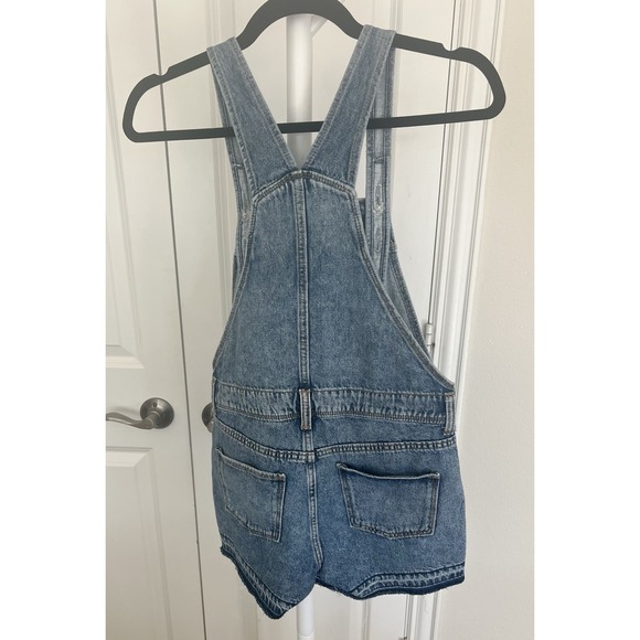 Old Navy Frayed-Hem Light Wash Blue Denim Jean Shortalls XL Girl's 14 - Picture 3 of 10
